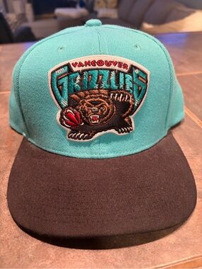 Mitchell & Ness Vancouver Grizzlies Teal and Black Snapback Hat- like new !